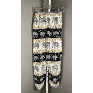 Boho Elephant Yoga Pants Made in Thailand Lighweight Hippie L (measures S/M)